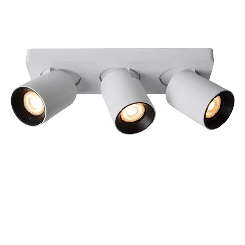 Lucide NIGEL - Spot plafond - LED Dim to warm - GU10 - 3x5W 2200K/3000K - Blanc - détail 1